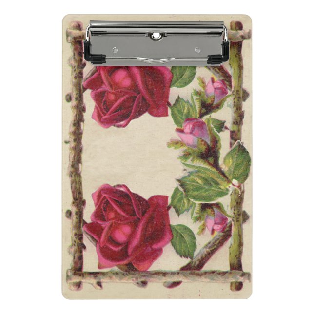 Mini Prancheta Rosa antiga vintage rústica vitoriana clássica ant (Frente)