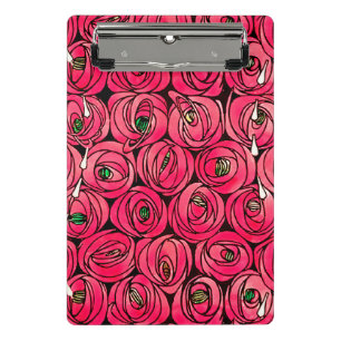 Mini Prancheta Rosa Art Nouveau Rennie Macintosh Graphic