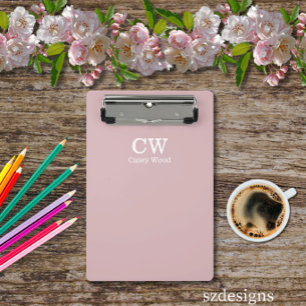 Mini Prancheta Rosa Desbotado com Iniciais Personalizadas