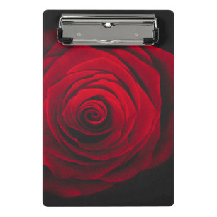 Mini Prancheta Rosa vermelha no efeito de vintagem em fundo preto