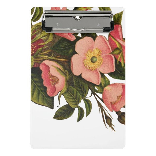 Mini Prancheta Rosas Vintage Lindas Botânica Rosa (Frente)