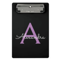 Roxo Preto Script Monograma de Nome Feminino
