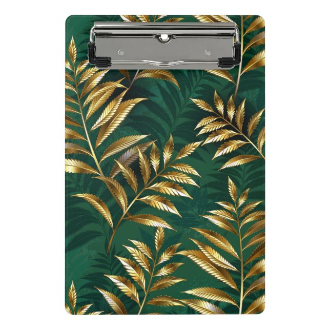 Mini Prancheta Seamless pattern with golden ferns (Frente)