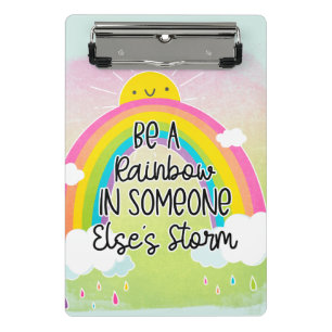 Mini Prancheta Seja Um Arco-Íris   Cute   Colorido   Positividad