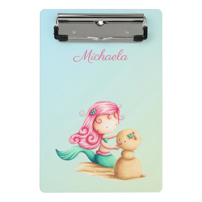 Mini Prancheta Sereia Fofa Homem de Neve de Areia (Frente)