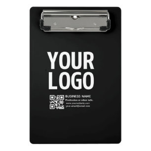Mini Prancheta Seu logotipo com código QR e texto editáveis