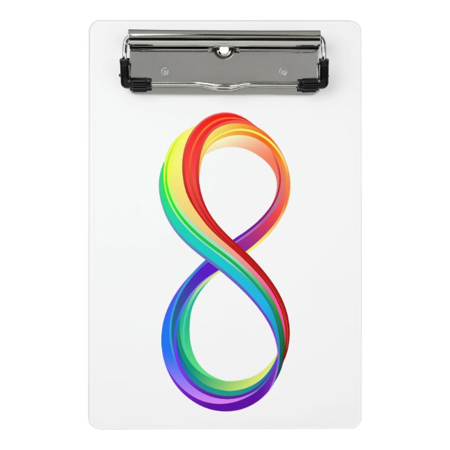 Mini Prancheta Símbolo de Infinidade Arco-Íris em Camadas (Frente)