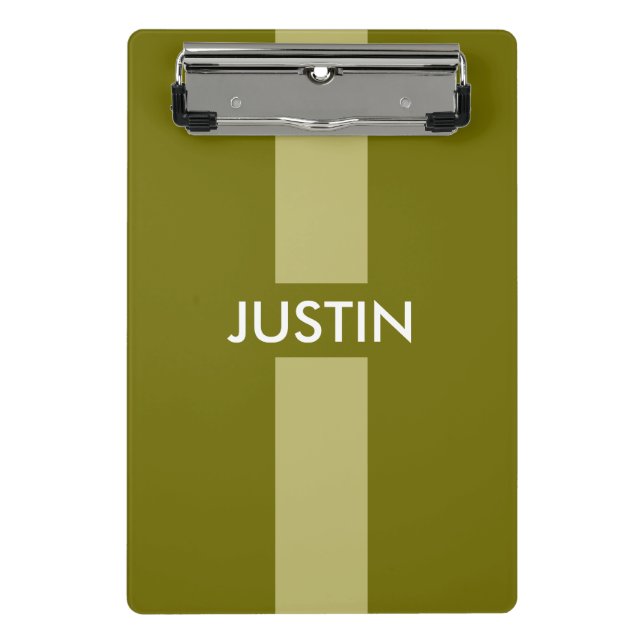 Mini Prancheta Simplesmente Stripes verde-oliva + seu nome / idei (Frente)