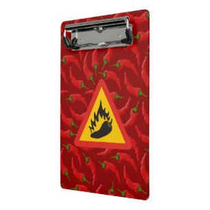 Mini Prancheta Sinal de perigo de pimenta quente
