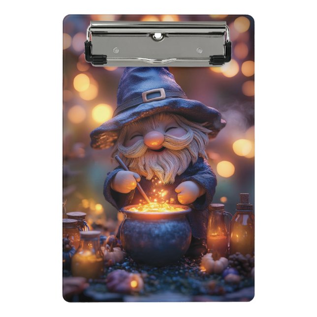 Mini Prancheta Smiling Gnome Stirring Magic Pote (Frente)