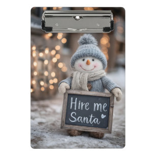 Mini Prancheta Snowman "Aluga-me Papais noeis"