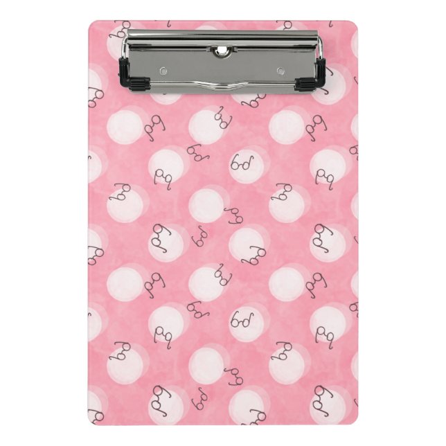 Mini Prancheta Soft Pink Cute Pattern – Minimal Aesthetic Polka (Frente)