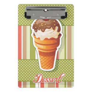 Mini Prancheta Sorvete do chocolate do vintage