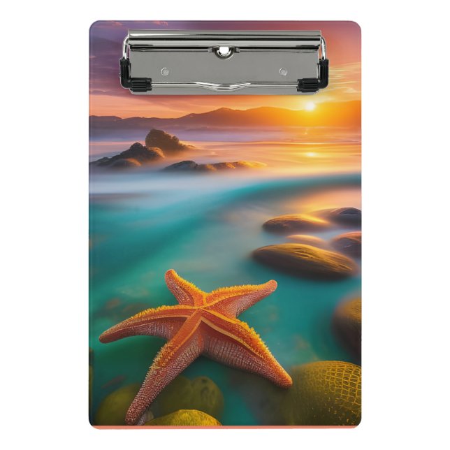 Mini Prancheta Starfish na praia no Dawn (Frente)