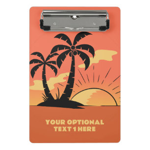 Mini Prancheta Sunset da Ilha Tropical de Texto Personalizado