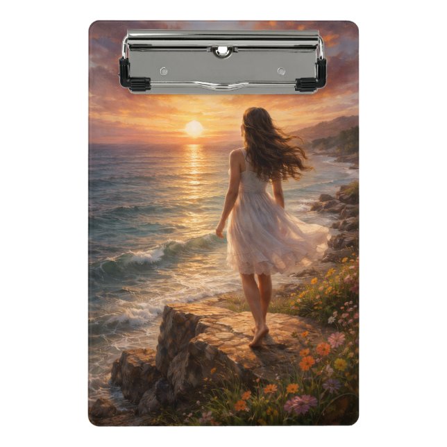 Mini Prancheta Sunset Ocean Aesthetic Photo Enlargement (Frente)