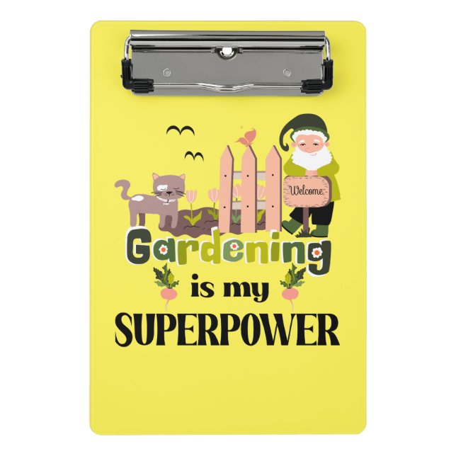 Mini Prancheta Superpotência de jardinagem, jardineiro-cúmulo (Frente)