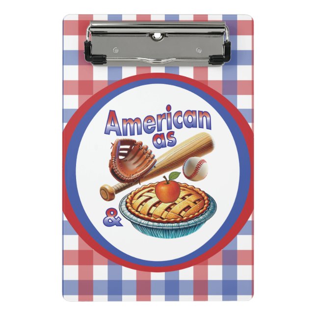 Mini Prancheta Tão Americano como Beisebol e Torta de Maçã  (Frente)