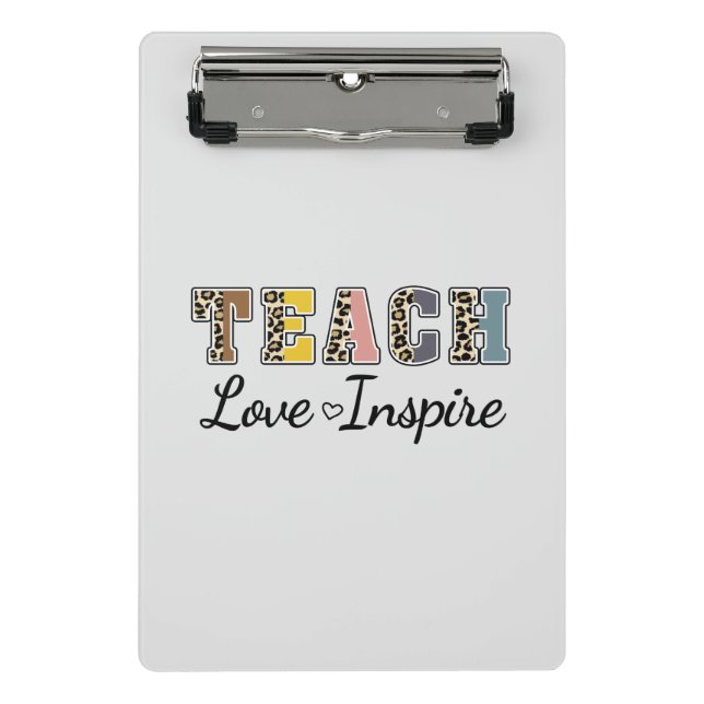 Mini Prancheta Teach, Love, Inspire (Frente)