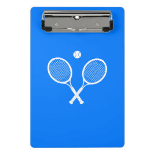 Mini Prancheta Tênis Rackets com Bola em Fundo Azul