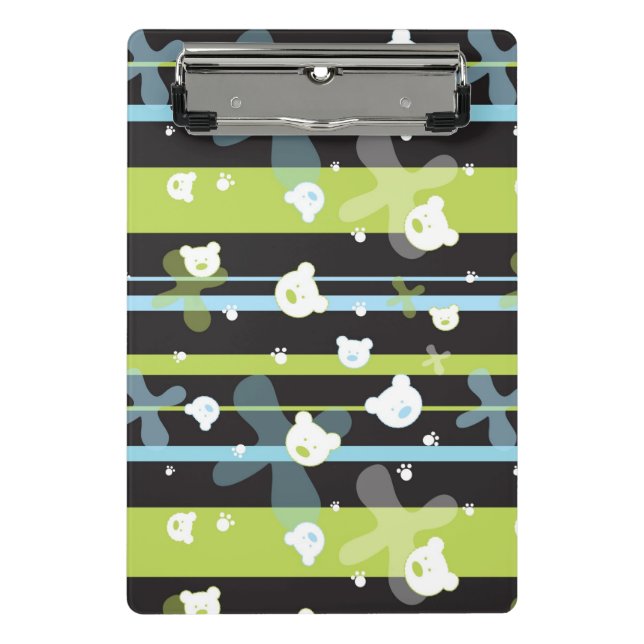 Mini Prancheta Teste padrão bonito com poucos ursos (Frente)