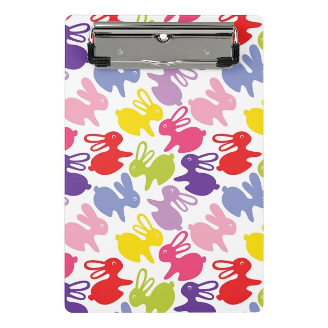 Mini Prancheta teste padrão com coelhos da páscoa (Frente)