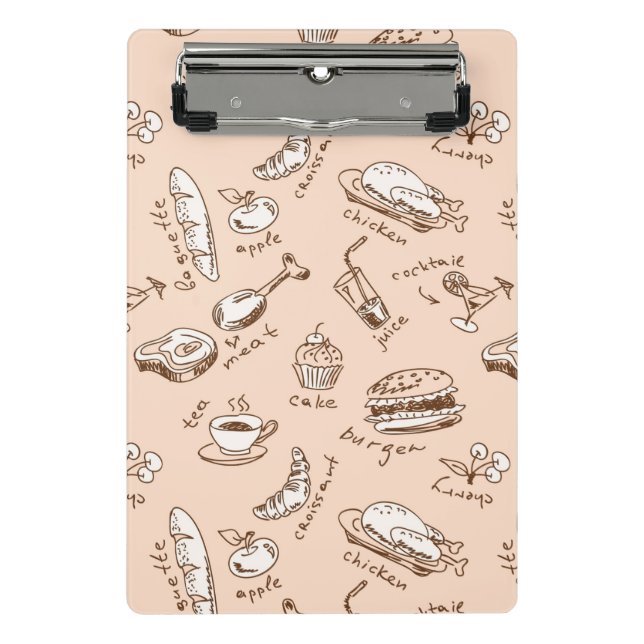 Mini Prancheta Teste padrão com comida (Frente)