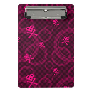 Mini Prancheta Teste padrão cor-de-rosa de Emo com círculos