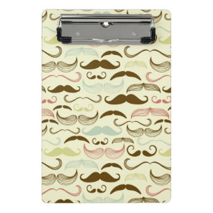 Mini Prancheta Teste padrão do bigode, estilo retro 4