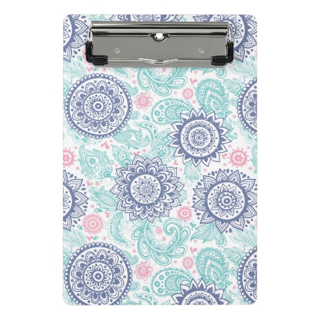 Mini Prancheta Teste padrão étnico de Paisley (Frente)