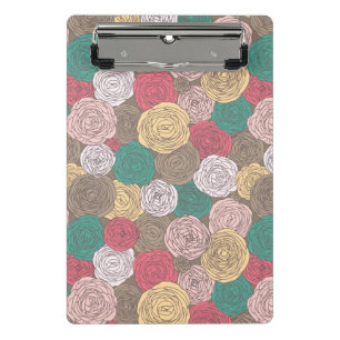 Mini Prancheta Teste padrão floral à moda. Floral brilhante