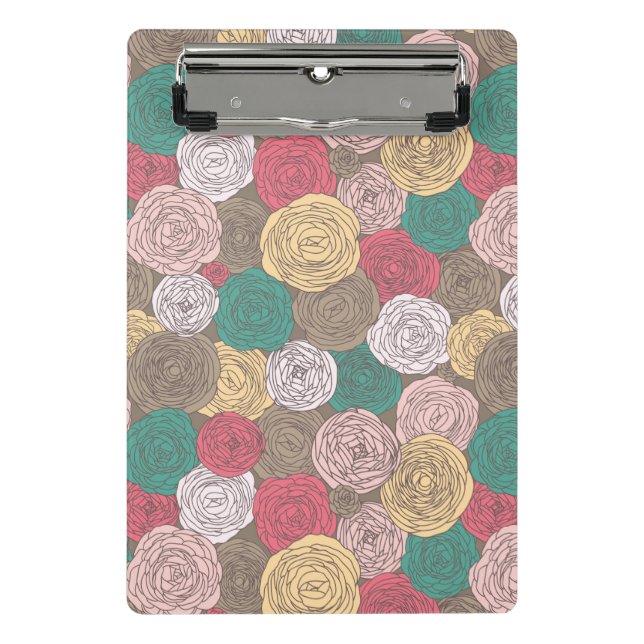 Mini Prancheta Teste padrão floral à moda. Floral brilhante (Frente)