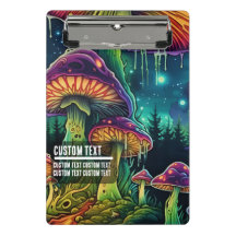 Texto Personalizado Floresta de Cogumelos Fantasia