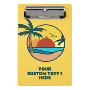 Mini Prancheta Texto personalizado — Sunset de praia tropical