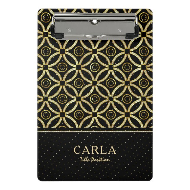 Mini Prancheta Textura de ouro espumante em padrão geométrico a p (Frente)