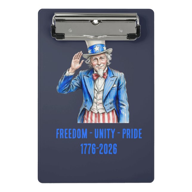 Mini Prancheta Tio Sam Feliz 4 de Julho Patriótico (Frente)