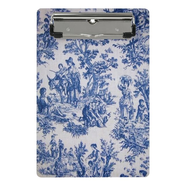 Mini Prancheta Torre francesa de jouy azul e branco elegante (Frente)