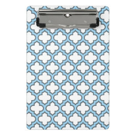 Mini Prancheta Trellis branca e azul-bebê, lete, quatrefoil