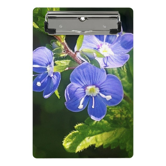 Mini Prancheta Três Flores Azuis (Frente)