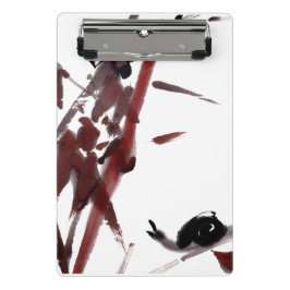 Mini Prancheta Tuschekunst mit Schnecke und Rotem Bambus