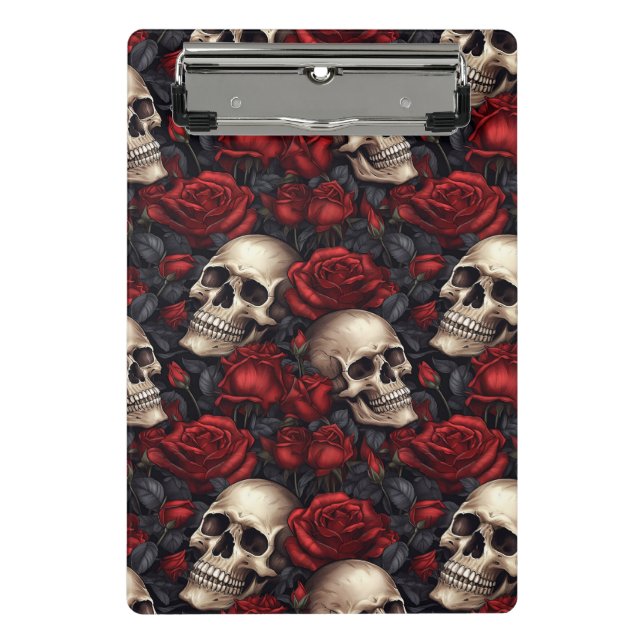 Mini Prancheta Um design da série A Skull and Roses 10 (Frente)