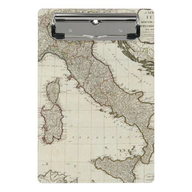 Mini Prancheta Um mapa novo de Italia com as ilhas de Sicília (Frente)