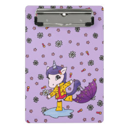 Mini Prancheta Unicórnio Floral Simples, Cuta e Roxo