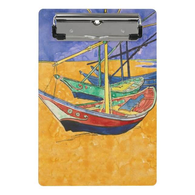Mini Prancheta Van Gogh Boats Impressionism Beach (Frente)