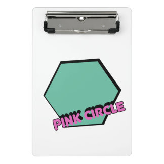 Mini Prancheta Vintage Greenish Hexagon com Texto em Círculo Rosa