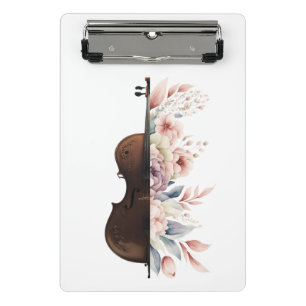Mini Prancheta Violino com flores.