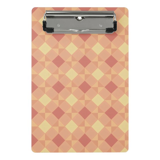 Mini Prancheta Warm Geometric Diamond Pattern in Peach & Terracot (Frente)