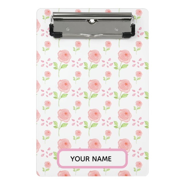 Mini Prancheta Watercolor Botanical  Floral Pattern Planner (Frente)