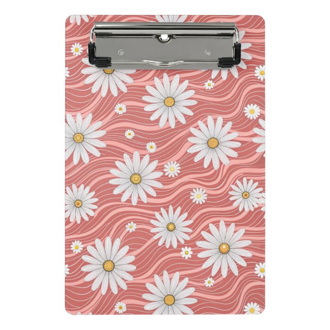 Mini Prancheta Wavy Pink Daisies (Frente)