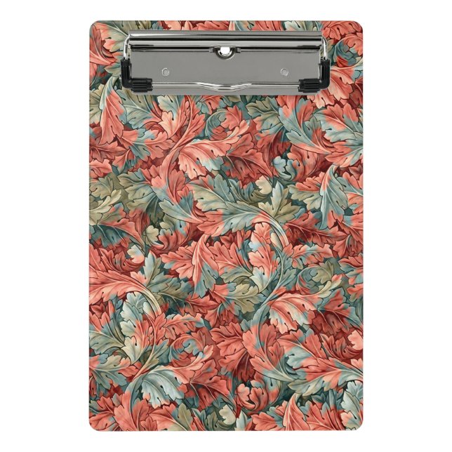 Mini Prancheta William Morris Acanto Ferrugem Vermelho Salvia Ver (Frente)